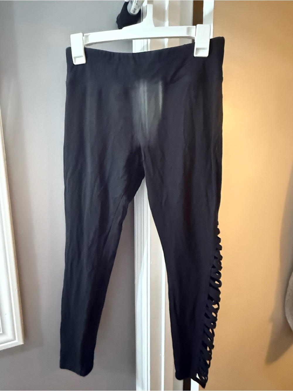 Betsey Johnson Black Leggings with Side Cutout Detail